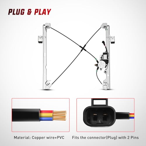 Image of Nilight 741-443 Power Window Regulator Front Passenger with Motor Compatible with Chevrolet Silverado 1500 2007-2013 Tahoe GMC Yukon Sierra 1500 2007 2008 2009 2010 2012 2013