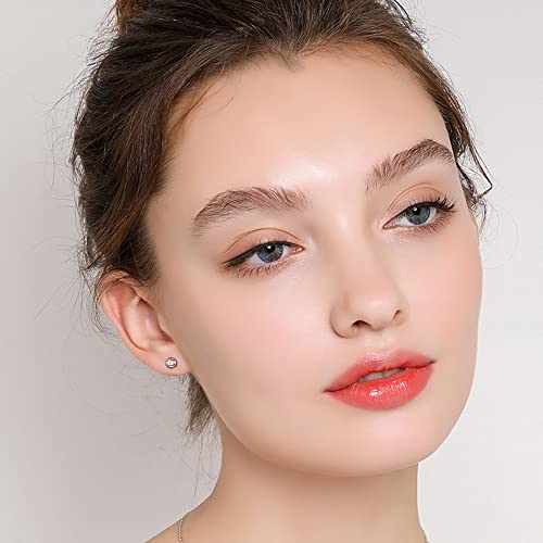 Jerywe 3 Pairs Titanium Earrings For Women Men Cubic Zirconia Studs Earrings, Hypoallergenic Stud Earrings For Women For Sensitive Ears, Piercing Earrings 3-5Mm 20G #TOP3