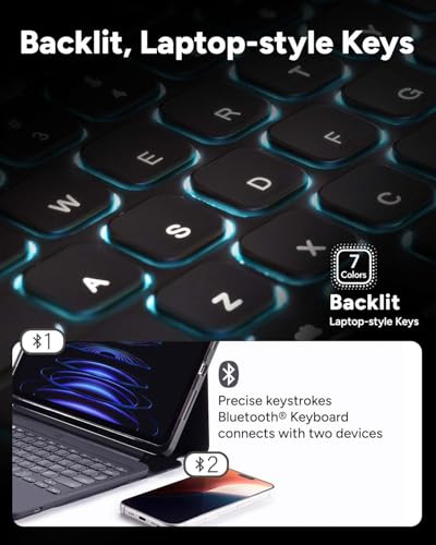 Image of ZAGG Pro Keys 2 iPad Pro 11 inch (M5) / (M4) Keyboard Case - Wireless Keyboard & Detachable Folio Case, Laptop-Style Keys, Multi-Pairing Bluetooth, 6.6 ft Drop Protection, NOT Compatible w iPad Pro Gen 1-4