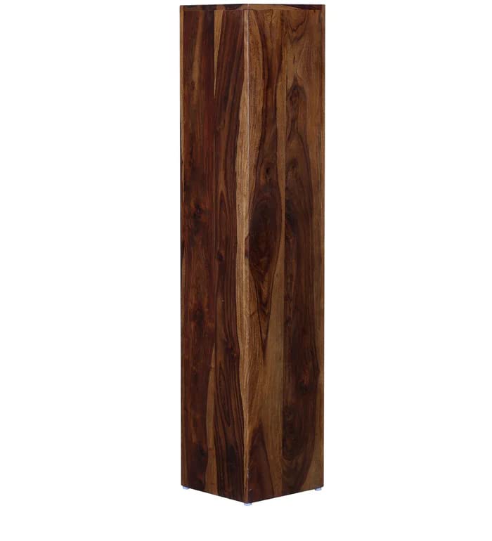 Image of Wudniture Solid Wooden Corner Shelf | Multi-Tier Corner Storage & Display Unit for Home Decor | Durable & Elegant Design- Natural Teak