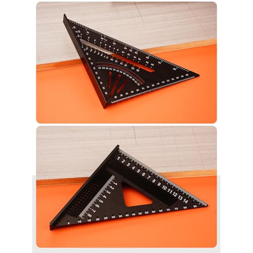 Règle triangulaire en métal robuste avec outil de mesure de charpente