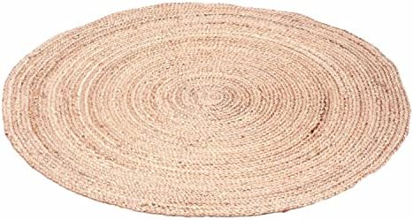 MARRAKESCH Dywan okrągły, 60 cm, ręcznie pleciony z juty, styl boho, okrągły, z juty, Abil, beżowy, naturalny