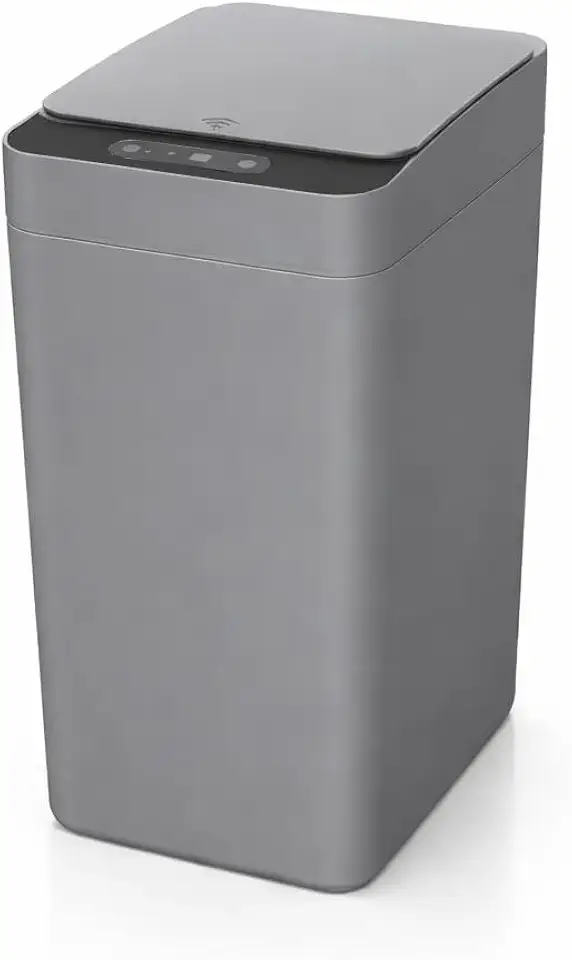Lixeira Automática Inteligente 13L com Sensor de Movimento, à Prova d’Água (Cinza)