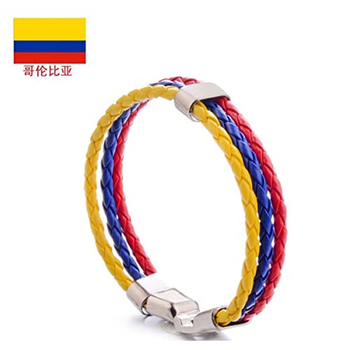 Handwoven Flag Leather Bracelet Multicolor National Flag PU Leather Bracelet Wrap Bangle with Alloy Clasp for Women Men Wristband Jewelry2