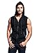 VICTORIOUS Men's Lightweight Athletic Casual Sleeveless Contrast Zipper Hoodie TH890 -Black/Charcoal - 3X-Large - HH1B