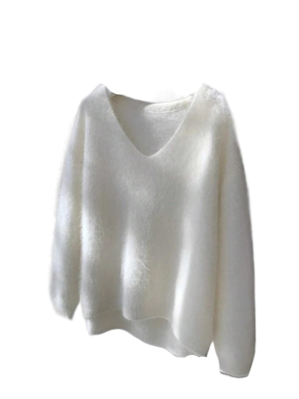 Womens Pullover Sweater Ribbed Soft Knit Asymmetric Sweater for Women