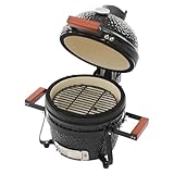 13' Ceramic Charcoal Grill, Ceramic BBQ Charcoal Grill and Smoker for Camping, Backyard & Home BBQ INGRILL
