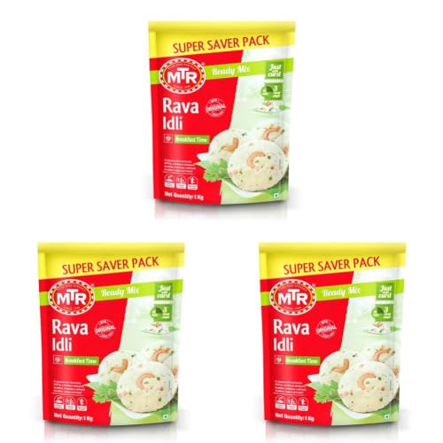 Image of MTR Rava Idli Mix - Breakfast Mix | Quick Breakfast | Instant Ready to Cook Mix | Ready-To-Make South Indian Breakfast | 1kg (Pack of 3)