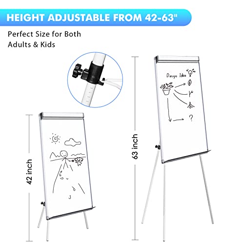 Easel White Board - Magnetic Tripod Whiteboard Portable Dry Erase Board 36 X 24 Inches Flipchart Easel Board Height Adjustable, 3' X 2' Portable White Board #TOP1