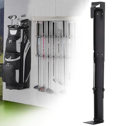 OLenyer Wall Mount Golf Bag Storage Stand Organizer Rack for Garage Golf Bag Holder for Wall Slide Rail System Adjustable Retractable for Golfing Clubs Home Basement