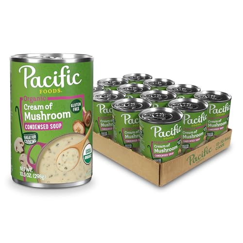 Pacific Foods Organic Cream of Mushroom Soup, 10.5 oz Can (Pack of 12)