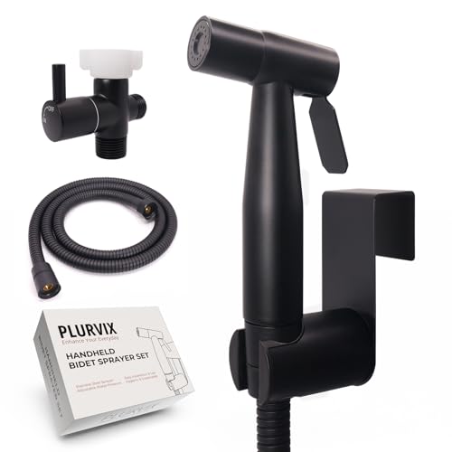 Plurvix Handheld Bidet Sprayer for Toilet, Matte Black, 1 Set