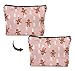 IWXYI Christmas Gingerbread Man Makeup Bags with Zipper,Pink Christmas Gingerbread Man Makeup Bag Zipper Pouch Travel Toiletry Gifts For Women