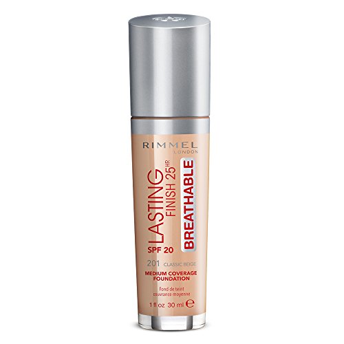 Rimmel London Lasting Finish Breathable Foundation, Spf 20, 201 Classic Beige, 30Ml #TOP6