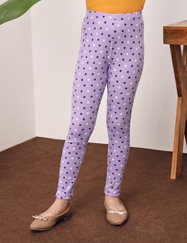 Image of Amazon Brand - Symbol Girl's Cotton Ribbed Stretchable Leggings | Ankle Length | Aged 2-14 Years