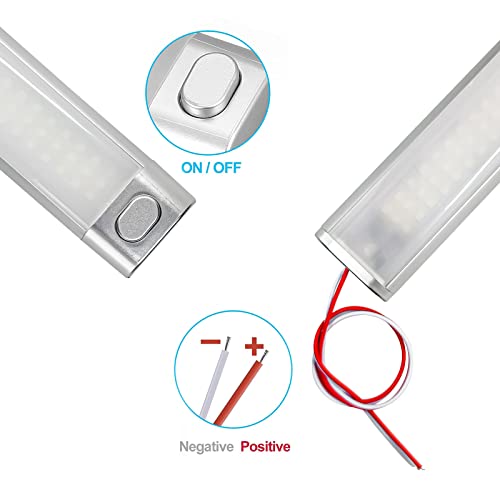 Intckwan Plafon Led 12v Autocaravana, Luz Led 12v, Tira Led 12v, 12V Interior Lampara, 6000K Blanca, Luces LED Coche para RV Caravana Camper Furgoneta Barco Techo Camión(2 Piezas) - imagen 3