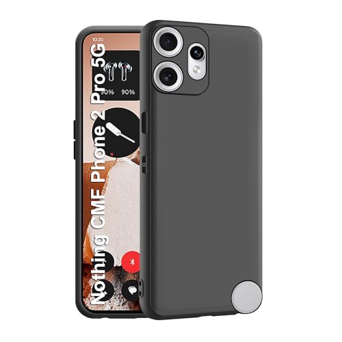 Image of CEDO Back Cover for Nothing CMF Phone 2 Pro (5G) | Camera Bump Protection & Inner Velvet Fabric Lining | Ultra Slim Matte Soft Rubberised Case Cover (Black)