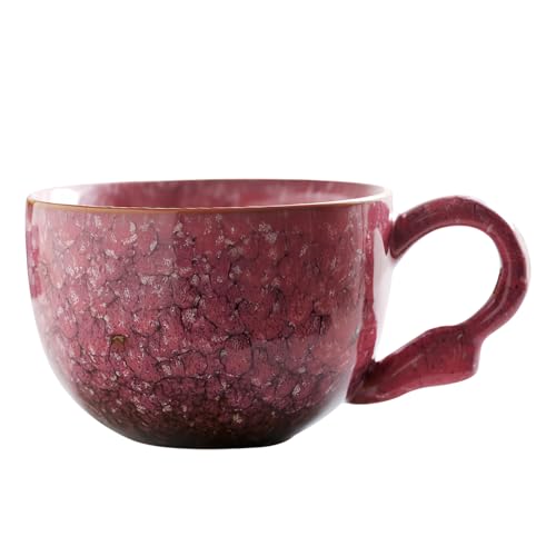 Dowbom Ciotola da zuppa con manico, tazze da brodo da 600 ml, ciotole da zuppa con manici, tazza per zuppa per microonde (rosa)