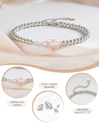 POWWA Daughter in Law Gifts, Mothers Day Gifts for Daughter in Law Infinity Bracelet Present for Women Her Birthday Valentines Christmas Xmas - Image 3
