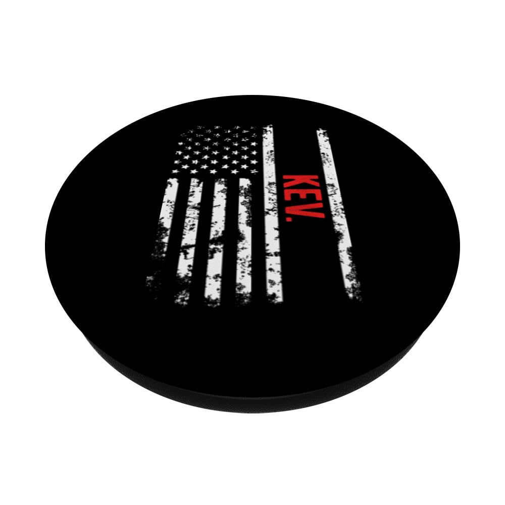 USA Flag Kev Gift PopSockets Swappable PopGrip, Black - Image 2
