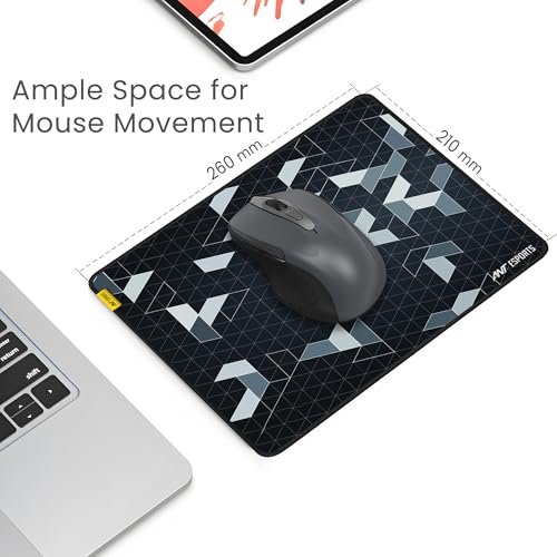 Ant Esports Prism Mouse Pad with Anti-fray Stitching, Waterproof Surface & Non-Slip Rubber Base with Stitched Edges Gaming Mouse Mat for Laptop,... - Image 2