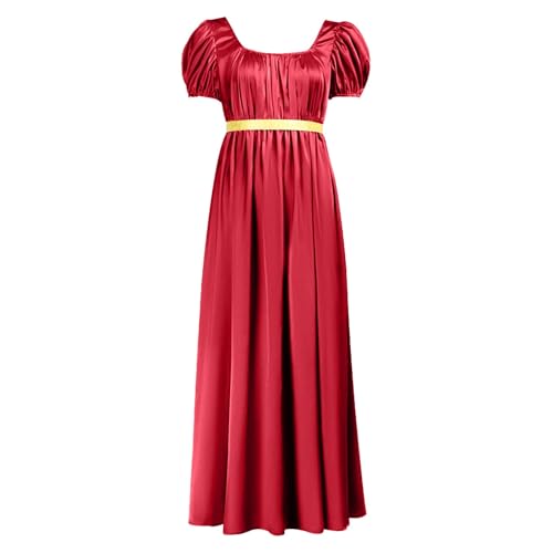 Robe médiévale à manches courtes style Regency pour soirée rétro