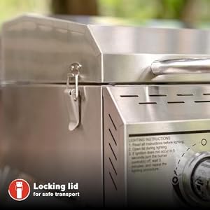 Megamaster Tabletop 2 Burner Gas Grill, Stainless Steel with Foldable Legs — photo 6 of 6
