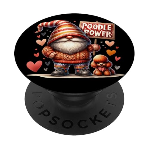 Gnome Dad Poodle Power Sign For Poodle Lovers And Poodle Mom PopSockets PopGrip Adhesivo