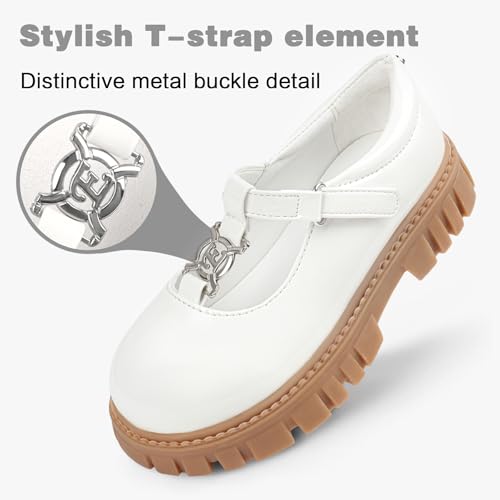Dress Shoes for Girls, Toddler Mary Jane Shoes with T-Strap Buckle, Comfortable Flats for Party, School,Wedding2