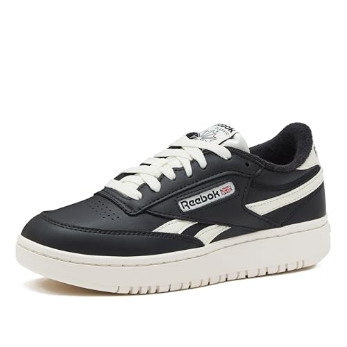 Reebok Women's Club C Double Revenge Platform Sneaker, Black/Black/Chalk, Women's Size 7