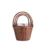 e-wicker24 Alles aus Weide Kosz ogrodowy z wikliny, pleciona doniczka na kwiaty, 3 sztuki w zestawie