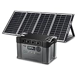 2000w Portable Power Station, 1500Wh MPPT Battery Backup, S2000 Solar Generator with 4 AC Outlets(Peak 4000w), Solar Power Bank for 11 Devices, for Home Use, Outdoor Camping, Traveling, RVs
