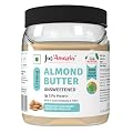 Jus' Amazin Creamy Almond Butter - Unsweetened (325 G)|25% Protein|Only Whole Almonds (100% Pure)|Zero Additives|Keto|Pl