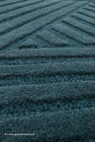 Image of Hand-Tufted Woolen Large Carpets for Living Room 8x10 feet Teal Color Anti-Skid Area Rug High Pile Thick Carpet & Rugs for Hall & Bedroom