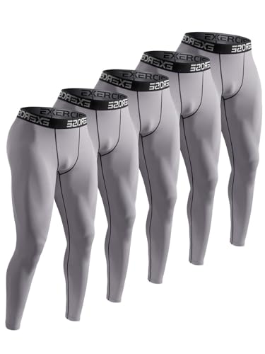 Celfaeree 5-6パック コンプレッションパンツ メンズ スポーツ用レギンス メンズ アスレチック ベースレイヤー ランニングタイツ, Z-5 グレー, XX-Large（Amazon）