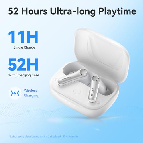 Image of EarFun Air Pro 4 Adaptive Noise Cancellation Wireless Earbuds Bluetooth, 2024 VGP Goal Award, Qualcomm Snapdragon Sound, aptX Lossless, 6 Mics AI cVc Call, LDAC Hi-Res Audio,52H Playtime, BT5.4,White
