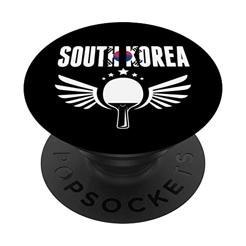 South Korea Ping Pong Lovers Korean Table Tennis Supporters PopSockets Swappable PopGrip, Black