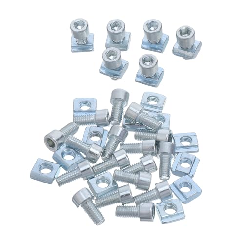jojofuny 50pcs M5 Slotted T-nut Slide Metal Nuts Threaded Inserts for Woodworking T-Slot Track Fasteners Industrial Workshop