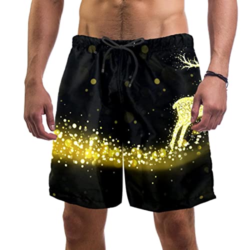 Maillots de bain pour hommes JDEZ cerf de Noël short de plage séchage rapide