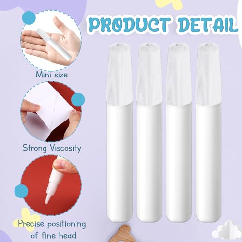 MotiMind 24 Pcs White Tacky Glue Pens Bulk for Crafts Quick Dry Mini Glue Pens for Crafting Mini Tacky Bottles Sticks for Back to School Gifts from Teacher DIY Arts and Crafts Projects (White) - Image 3