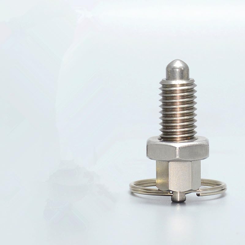 Generic 1 piecePull Ring indexing pin GN717 Carbon Steel Galvanized knob Plunger Spring Positioning pin Split Positioning Column M6 8 10 - (Color: Silver, Thread Diameter: 8-1.25-5)