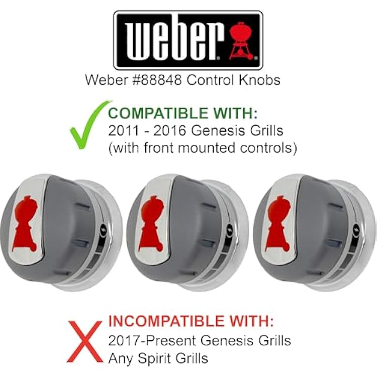 Weber 88848 Gas Grill Burner Knobs