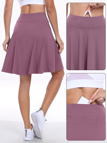 Image of ANRABESS Knee Length Skorts Skirts for Women 2026 Summer High Waisted Golf Tennis Skirt Casual Travel Built-in Shorts Clothes
