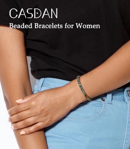 CASDAN Natural Crystal Beaded Bracelet for Women Natural Stone Adjustable Braided Rope Bracelets Spiritual Bracelet Inspirational Jewelry Gifts 5