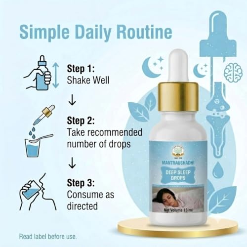 Image of Deep Sleep Drops | Herbal Sleep Support & Natural Relaxation | Stress Relief Aurvedic Formula | Bedtime Sleep Aid Liquid | Sleeping Drop for Deep and Relax Sleep | Nighttime Relaxation Drops | 15 ml Pack of 2