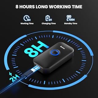 Eyoyo Mini 1D Bluetooth Barcode Scanner, 3-in-1 Bluetooth & USB Wired & 2.4G Wireless Barcode Reader Portable Bar Code Scanning Work with Windows, Android, iOS, Tablets or Computers