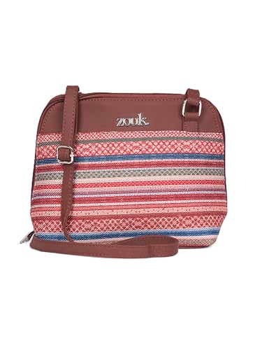 Image of ZOUK Printed Vegan Leather Out Of Office Sling Bag With Adjustable Strap For Women's Girls