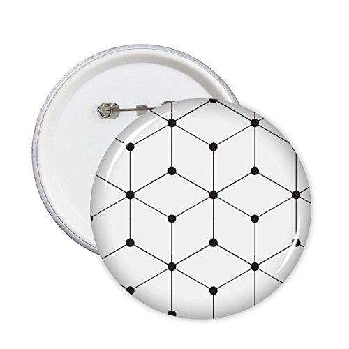 Badge bouton hexagone trait grain rond DIYthinker petit cadeau partagé lot de 5