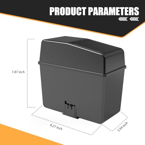 Image of Tesnaao Pack-1 Multifunctional Car Trash Can, 8.2 inch x 7.8 inch x 3.9 inch Waterproof Portable Plastic Vehicle Storage Accessories with Lid, Universal Automotive Trash Can for Office Home Truck SUV Car (Black)