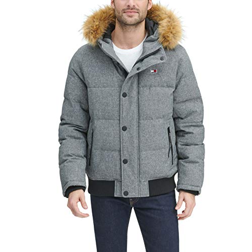 Image of Tommy Hilfiger Men's Arctic Cloth Quilted Snorkel Bomber Jacket (Standard and Big & Tall)